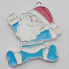  Zinc Alloy Jewelry Findings, Christmas Charm/Pendant,  Santa 36x29mm Hole:2.5mm Sold by Bag