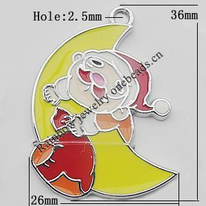  Zinc Alloy Jewelry Findings, Christmas Charm/Pendant,  36x26mm Hole:2.5mm Sold by Bag