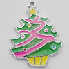  Zinc Alloy Jewelry Findings, Christmas Charm/Pendant,  Christmas tree 38x29mm Hole:2mm Sold by Bag