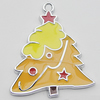  Zinc Alloy Jewelry Findings, Christmas Charm/Pendant,  Christmas tree 37x30mm Hole:2mm Sold by Bag