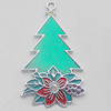 Zinc Alloy Jewelry Findings, Christmas Charm/Pendant, Christmas tree 50x29mm Hole:2mm Sold by Bag