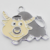 Pendant Zinc Alloy Enamel Jewelry Findings Lead-free, Bull 22x27mm Hole:2mm Sold by Bag