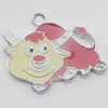 Pendant Zinc Alloy Enamel Jewelry Findings Lead-free, Bull 22x27mm Hole:2mm Sold by Bag