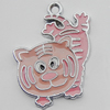 Pendant Zinc Alloy Enamel Jewelry Findings Lead-free, Tiger 28x20mm Hole:2mm Sold by Bag