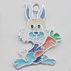 Pendant Zinc Alloy Enamel Jewelry Findings Lead-free, Rabbit 27x18mm Hole:2mm Sold by Bag