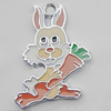 Pendant Zinc Alloy Enamel Jewelry Findings Lead-free, Rabbit 27x18mm Hole:2mm Sold by Bag