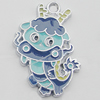 Pendant Zinc Alloy Enamel Jewelry Findings Lead-free, Animal 27x18mm Hole:2mm Sold by Bag