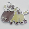 Pendant Zinc Alloy Enamel Jewelry Findings Lead-free, Animal 22x26mm Hole:2mm Sold by Bag