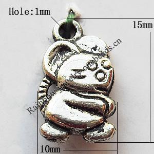 Pendant, Lead-free Zinc Alloy Jewelry Findings, 15x10mm Hole:1mm, Sold by Bag
