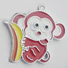 Pendant Zinc Alloy Enamel Jewelry Findings Lead-free, Monkey 25x26mm Hole:1mm Sold by Bag