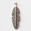 Pendant, Lead-free Zinc Alloy Jewelry Findings, Leaf 30x10mm Hole:1mm, Sold by Bag