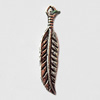 Pendant, Lead-free Zinc Alloy Jewelry Findings, Leaf 7x30mm Hole:2mm, Sold by Bag