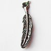 Pendant, Lead-free Zinc Alloy Jewelry Findings, Leaf 22x5mm Hole:1mm, Sold by Bag