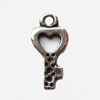Pendant, Lead-free Zinc Alloy Jewelry Findings, Key 15x7mm Hole:1.5mm, Sold by Bag