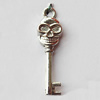 Pendant, Lead-free Zinc Alloy Jewelry Findings, Key 9x32mm Hole:2.5mm, Sold by Bag