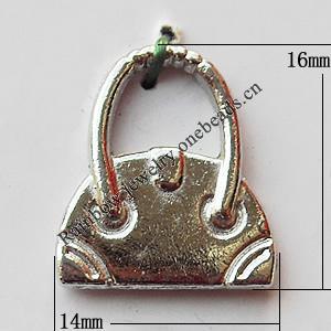 Pendant, Lead-free Zinc Alloy Jewelry Findings, Lock 14x16mm Hole:6mm, Sold by Bag