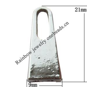 Pendant, Lead-free Zinc Alloy Jewelry Findings, 9x21mm Hole:2mm, Sold by Bag