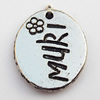 Pendant, Lead-free Zinc Alloy Jewelry Findings, Flat Oval 20x17mm Hole:1mm, Sold by Bag