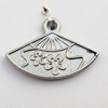 Pendant, Lead-free Zinc Alloy Jewelry Findings, Sector 14x20mm Hole:1mm, Sold by Bag