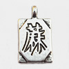 Pendant, Lead-free Zinc Alloy Jewelry Findings, Rectangle 18x10mm Hole:3mm, Sold by Bag
