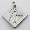 Pendant, Lead-free Zinc Alloy Jewelry Findings, Diamond 14x14mm Hole:1mm, Sold by Bag