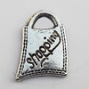 Pendant, Lead-free Zinc Alloy Jewelry Findings, 12x17mm Hole:4mm, Sold by Bag