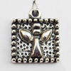 Pendant, Lead-free Zinc Alloy Jewelry Findings, Square 13x12mm Hole:1mm, Sold by Bag