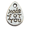 Pendant, Lead-free Zinc Alloy Jewelry Findings, Flat Teardrop 11x8mm Hole:1mm, Sold by Bag