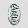 Pendant, Lead-free Zinc Alloy Jewelry Findings, Flat Oval 11x7mm Hole:1mm, Sold by Bag