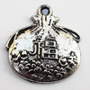 Pendant, Lead-free Zinc Alloy Jewelry Findings, 22x21mm Hole:1mm, Sold by Bag