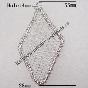 Iron Thread Component Handmade Lead-free, 55x28mm Hole:4mm Sold by Bag