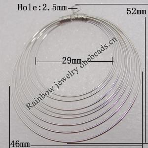 Iron Thread Component Handmade Lead-free, 52x46mm,29mm Hole:2.5mm Sold by Bag