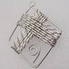 Iron Thread Component Handmade Lead-free, 58x48mm Hole:4mm Sold by Bag