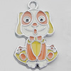 Pendant Zinc Alloy Enamel Jewelry Findings Lead-free, Dog 27x16mm Hole:2mm Sold by Bag