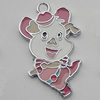 Pendant Zinc Alloy Enamel Jewelry Findings Lead-free, Pig 30x18mm Hole:2mm Sold by Bag