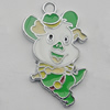 Pendant Zinc Alloy Enamel Jewelry Findings Lead-free, Pig 30x18mm Hole:2mm Sold by Bag