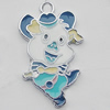 Pendant Zinc Alloy Enamel Jewelry Findings Lead-free, Pig 30x18mm Hole:2mm Sold by Bag