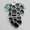 Pendant Zinc Alloy Enamel Jewelry Findings Lead-free, Grape 26x20mm Hole:2mm Sold by Bag