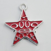 Pendant Zinc Alloy Enamel Jewelry Findings Lead-free, Star 23x20mm Hole:2mm Sold by Bag