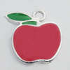 Pendant Zinc Alloy Enamel Jewelry Findings Lead-free, Apple 23x25mm Hole:3mm Sold by Bag