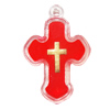 Resin Pendent, Cross 35x24mm Hole:2.5mm, Sold by Bag