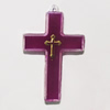 Resin Pendent, Cross 57x36mm Hole:2.5mm, Sold by Bag