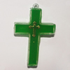 Resin Pendent, Cross 57x36mm Hole:2.5mm, Sold by Bag