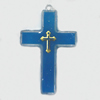 Resin Pendent, Cross 57x36mm Hole:2.5mm, Sold by Bag