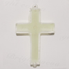 Resin Pendent, Cross 57x36mm Hole:2.5mm, Sold by Bag