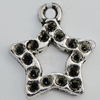 Pendant Zinc Alloy Jewelry Findings Lead-free, Star 15x13mm Hole:1.5mm Sold by Bag