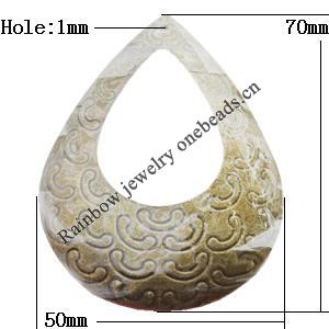 Iron Jewelry finding Pendant Lead-free, Hollow Teardrop 50x70mm Hole:1mm, Sold by Bag