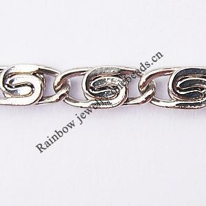 Iron Jewelry Chains, Lead-free Link's size:9x4mm, Sold by Group  