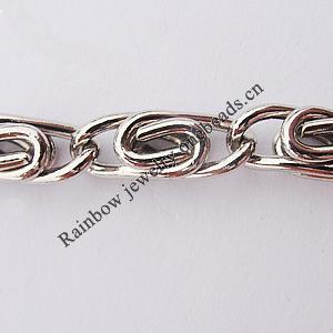 Iron Jewelry Chains, Lead-free Link's size:14.5x5.1mm, Sold by Group  