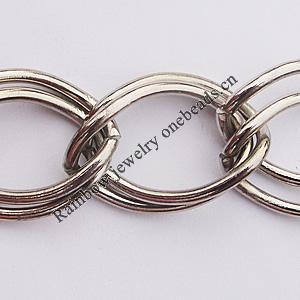 Iron Jewelry Chains, Lead-free Link's size:26.9x19.2mm, thickness:2.1mm, Sold by Group  